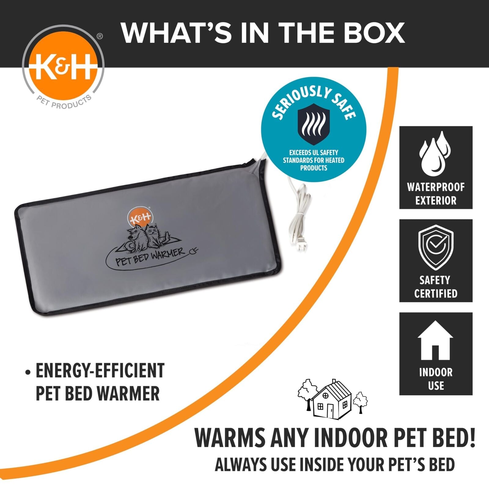 K&H Pet Products Heated Pet Bed Warmer Waterproof Pet Heating Pad